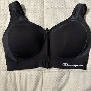 Champion Women's Black Zip-Front Sports Bra